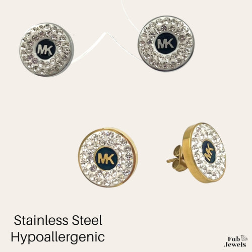 Stainless Steel Stylish Hypoallergenic Stud Earrings Silver Gold