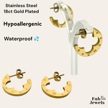 Load image into Gallery viewer, Stainless Steel Hypoallergenic Clover Hoop Earrings Waterproof