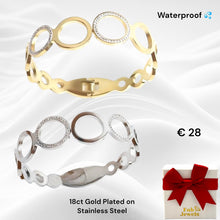 Load image into Gallery viewer, Swarovski Crystals Stainless Steel Yellow Gold Plated Magnetic Bangle
