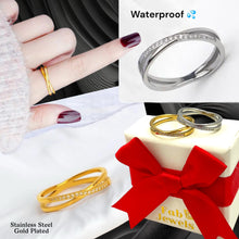 Load image into Gallery viewer, 18 ct Gold Plated Stainless Steel WaterProof Dainty Ring