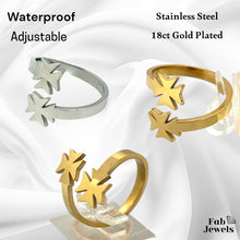 Load image into Gallery viewer, Stainless Steel 18ct Gold Plated Adjustable Maltese Cross Ring Waterproof