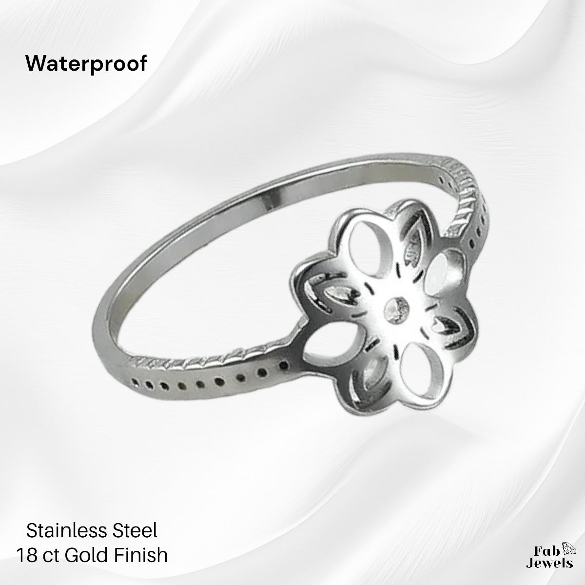 Stainless steel flower deals ring