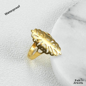 Yellow Gold Plated Silver Stainless Steel Ring