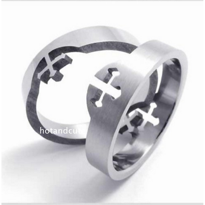 Stainless Steel Cross Men s Stylish Puzzle Ring FabJewels 4less