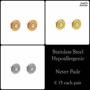 Stainless Steel Stylish Hypoallergenic Stud Earrings Silver Gold Rose Gold