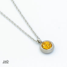 Load image into Gallery viewer, Stainless Steel Birthstone Pendant with Necklace