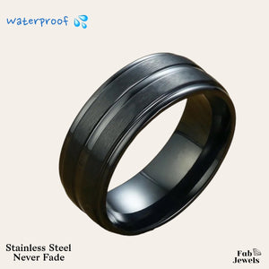 Stainless Steel 316L Waterproof Fashionable Black Men’s Ring