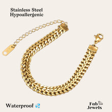 Load image into Gallery viewer, Stainless Steel 316L Yellow Gold Plated 2 in 1 Double Bracelet