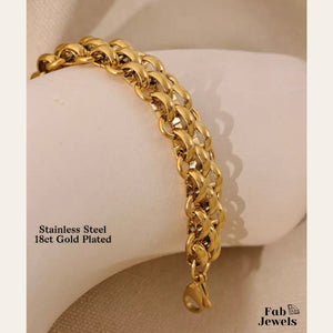 18ct Yellow Gold Plated S/Steel Stylish Bracelet