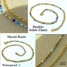 Load image into Gallery viewer, Double Anklet Ankle Chain Stainless Steel Miyuki Beads