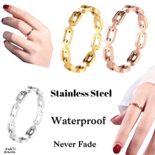 Load image into Gallery viewer, Stainless Steel Waterproof Stylish Ring Silver / Rose Gold / Yellow Gold Plated