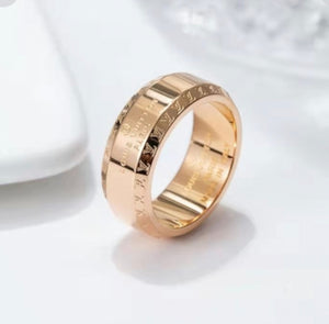 Stainless Steel Rose Gold / White Gold / Yellow Gold Plated Ring Size 6 7 8 9