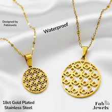 Load image into Gallery viewer, 18ct Gold Plated on Stainless Steel Maltese Cross Pendant Necklace Included