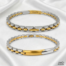 Load image into Gallery viewer, Stainless Steel 316L Silver / 18ct Yellow Gold Plated / Two Tone Caliber Bracelet