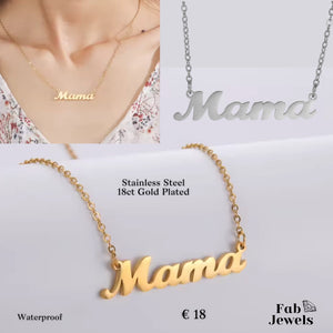 18ct Gold Plated on Stainless Steel Ma Mama Necklace Waterproof