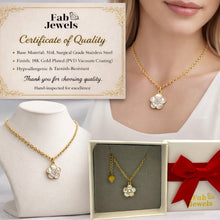 Load image into Gallery viewer, 18ct Gold Plated Stainless Steel  Necklace with Flower Charm Pendant Waterproof