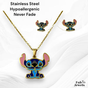 Stainless Steel Koala Set Hypoallergenic Earrings  Necklace Pendant