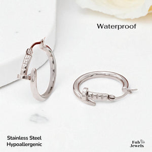 Gold Plated Stainless Steel Hypoallergenic Nail Hoop Loop Earrings