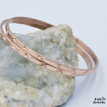 Load image into Gallery viewer, Yellow Gold Rose Gold Stainless Steel Fili Bangles Set of 2