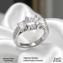Load image into Gallery viewer, Highest Quality Gold Plated on Stainless Steel Trilogy Waterproof Ring Never Fade