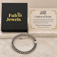 Load image into Gallery viewer, Fab Signiture Cuban Link 7 mm Bracelet 18ct Gold Plated Stainless Steel 316L Waterproof