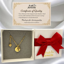 Load image into Gallery viewer, Stainless Steel Silver / Yellow Gold Plated Letter and Cross Charms Including Necklace