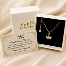 Load image into Gallery viewer, 18ct Gold Plated Stainless Steel 316L Lotus Glow Set Hypoallergenic Earrings Matching Pendant and Necklace