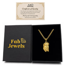 Load image into Gallery viewer, Wicc ta Gesu 18ct Gold Plated Stainless Steel 316L Jesus Face Pendant Necklace Waterproof