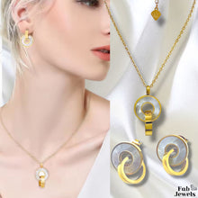 Load image into Gallery viewer, High Quality Stainless Steel 18ct Gold Plated SET  Necklace Pendant and Matching Earrings