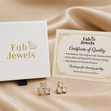 Load image into Gallery viewer, 18ct Gold Plated on Stainless Steel 316L Hypoallergenic Trielle Stud Earrings
