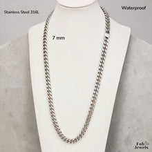 Load image into Gallery viewer, Fab Signiture Cuban Link 7 mm Necklace 18ct Gold Plated Stainless Steel 316L Waterproof