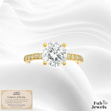 Load image into Gallery viewer, Highest Quality Gold Plated on Stainless Steel Solitaire Waterproof Ring Never Fade