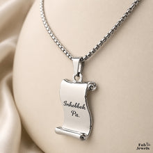 Load image into Gallery viewer, Stainless Steel 316L 18ct Gold Plated Engraved Inhobbok Pa Scroll Pendant with Necklace