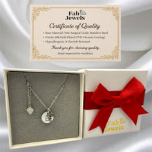Load image into Gallery viewer, Stainless Steel Silver / Yellow Gold Plated Letter and Cross Charms Including Necklace