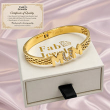 Load image into Gallery viewer, 18ct Gold Plated on Stainless Steel Mum Bangle with Inlaid Sparkling Cubic Zirconia