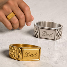 Load image into Gallery viewer, 18ct Gold Plated Stainless Steel  316L Dad Signet Ring Waterproof