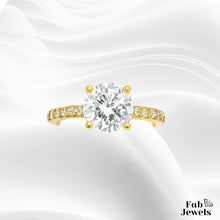Load image into Gallery viewer, Highest Quality Gold Plated on Stainless Steel Solitaire Waterproof Ring Never Fade