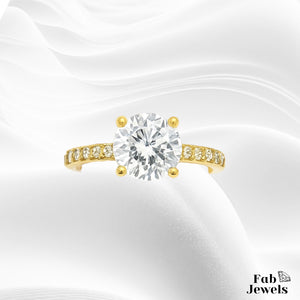 Highest Quality Gold Plated on Stainless Steel Solitaire Waterproof Ring Never Fade