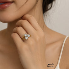 Load image into Gallery viewer, 18ct Gold Plated on Stainless Steel Trilogy Beautiful Set Earrings Necklace Ring and Bangle Trielle Collection