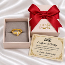 Load image into Gallery viewer, 18ct Gold Plated Stainless Steel WaterProof Cross Ring with Inlaid Cubic Zirconia