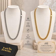 Load image into Gallery viewer, Fab Signiture Cuban Link 7 mm Necklace 18ct Gold Plated Stainless Steel 316L Waterproof