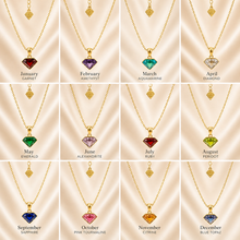 Load image into Gallery viewer, Yellow Gold Plated Stainless Steel 316L Waterproof FabJewels Signature Birthstone Collection