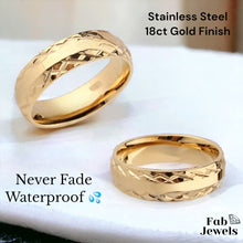 Load image into Gallery viewer, Stainless Steel Yellow Gold Plated Ring Wedding Band Ring