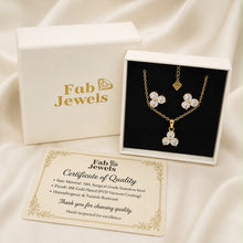 Load image into Gallery viewer, 18ct Gold Plated Stainless Steel 316L Trielle Set Hypoallergenic Earrings Matching Pendant and Necklace