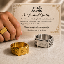 Load image into Gallery viewer, 18ct Gold Plated Stainless Steel  316L Dad Signet Ring Waterproof