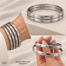 Load image into Gallery viewer, Stainless Steel 316L 18ct Gold Plated Silver Fili Bangles Set of 2 Waterproof