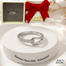 Load image into Gallery viewer, 18ct Gold Plated Stainless Steel  Dainty Ring with Inlaid Cubic Zirconia Waterproof
