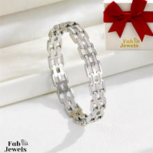 Load image into Gallery viewer, 18ct Yellow Gold Plated Stainless Steel Stylish Bangle with Cubic Zirconia