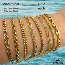 Load image into Gallery viewer, 18ct Gold Plated Titanium Steel Waterproof Individual Bracelet Stack