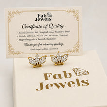 Load image into Gallery viewer, 18ct Gold Plated Stainless Steel 316L Lotus Glow Set Earrings Bracelet Ring Matching Pendant and Necklace